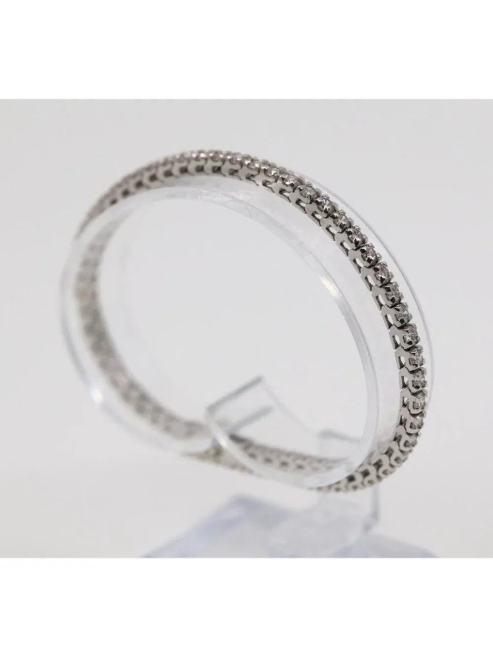 14K Solid White Gold Designer Round Cut Diamond Tennis Link Bracelet - 7